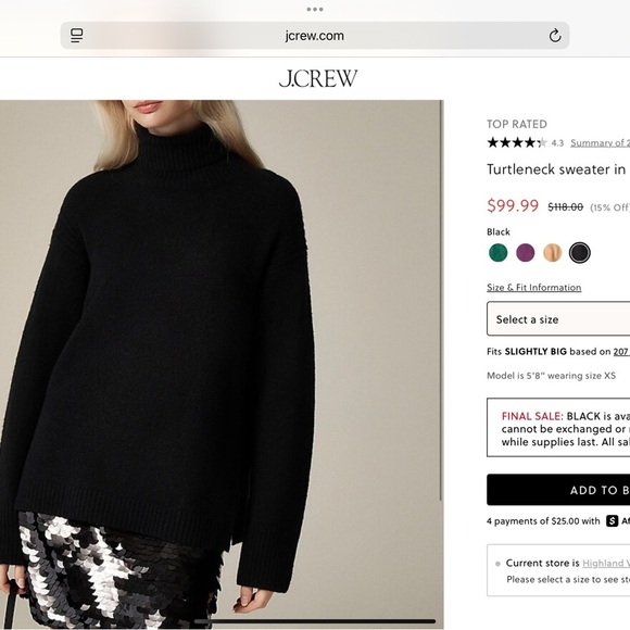 J.Crew Turtleneck Sweater In Supersoft Yarn Black - Picture 10 of 10